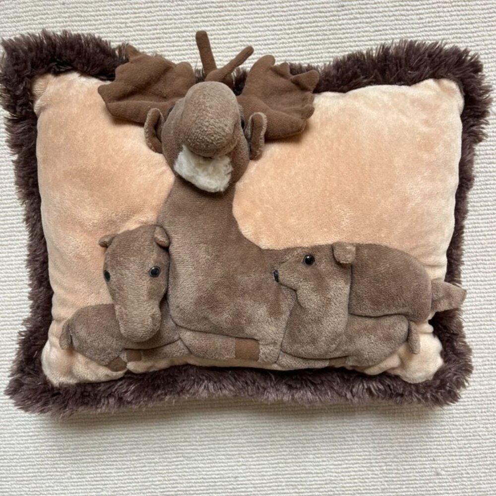 JAAG Plush Moose & Babies 3D Pillow Stuffed Anima